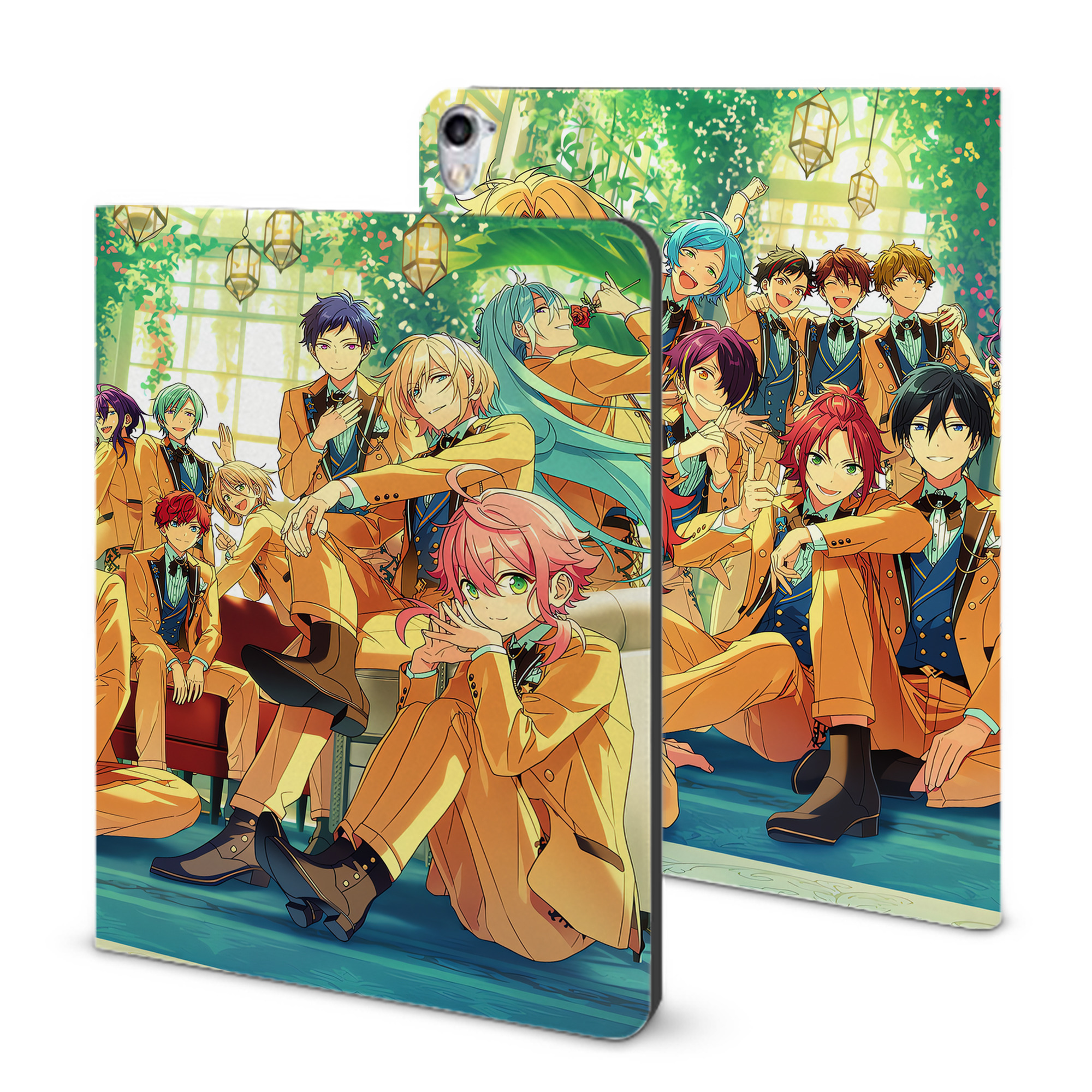 （画像用） あんさんぶるスターズ! Ensemble Stars IPad ケース ブック型 PUレザー TPU 耐衝撃 軽量 薄型 ペン収納なし 全面保護 IPad 各モデル対応